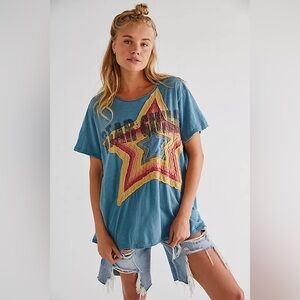 Magnolia Pearl Dusty Blue & Rust Patchwork Tee